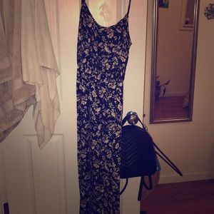 Floral Black maxi dress with spaghetti straps